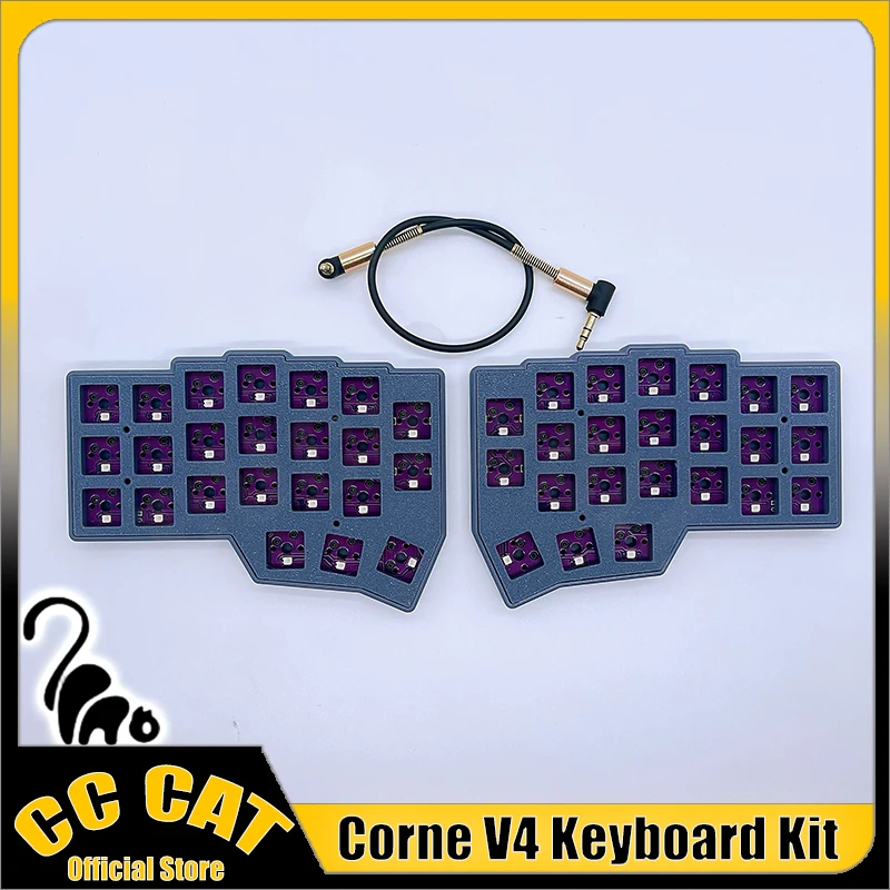 Corne V4 Split Keyboard Kit Mechanical Keyboards Support VIAL Wired RGB Custom Ergonomic Hot Swap Gaming Left and Right Handed