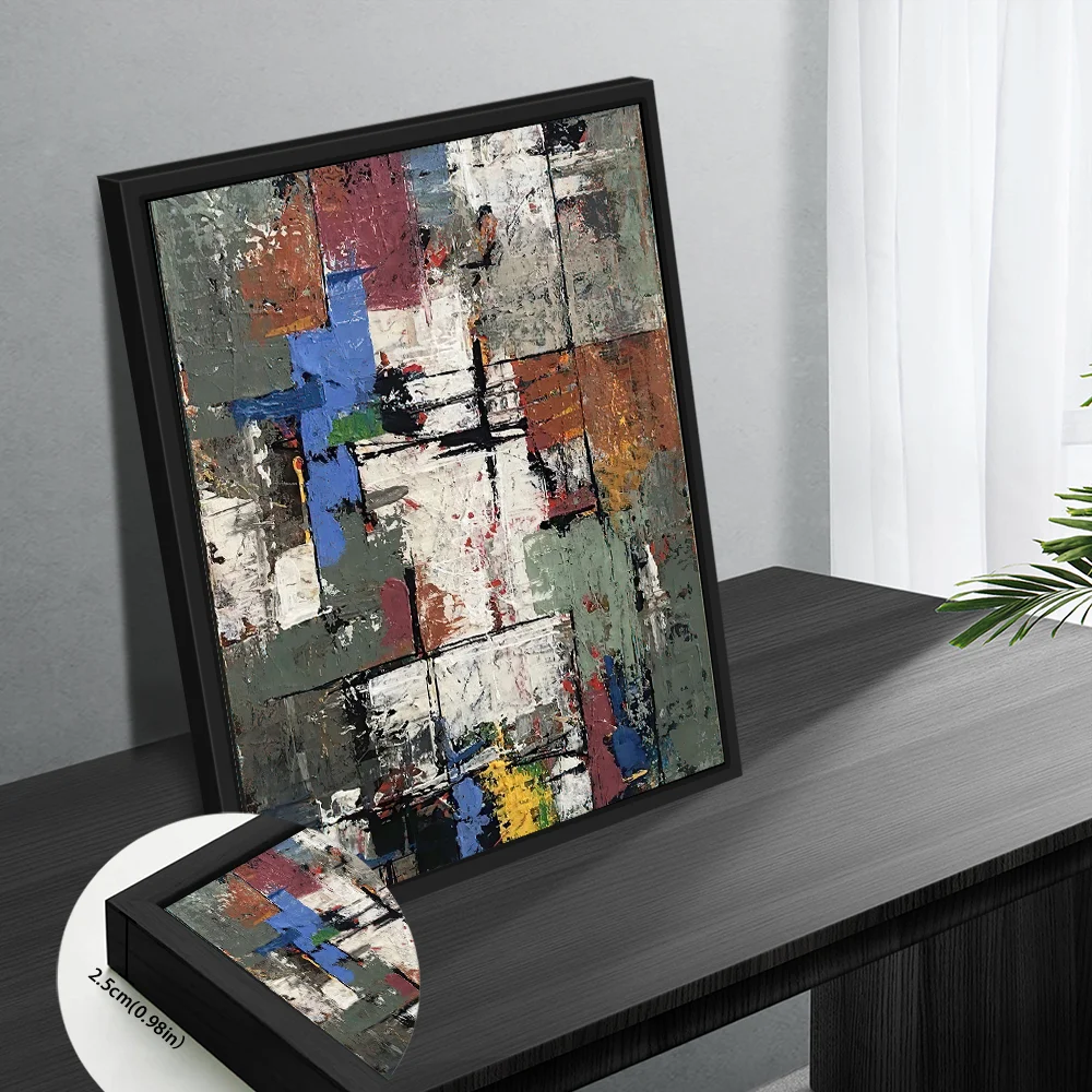 Fausse peinture géométrique irrégulière, toile imprimée, cadre en forme de L, Art mural, parfait pour la décoration de chambre à coucher, d'étude, de Studio et de salon