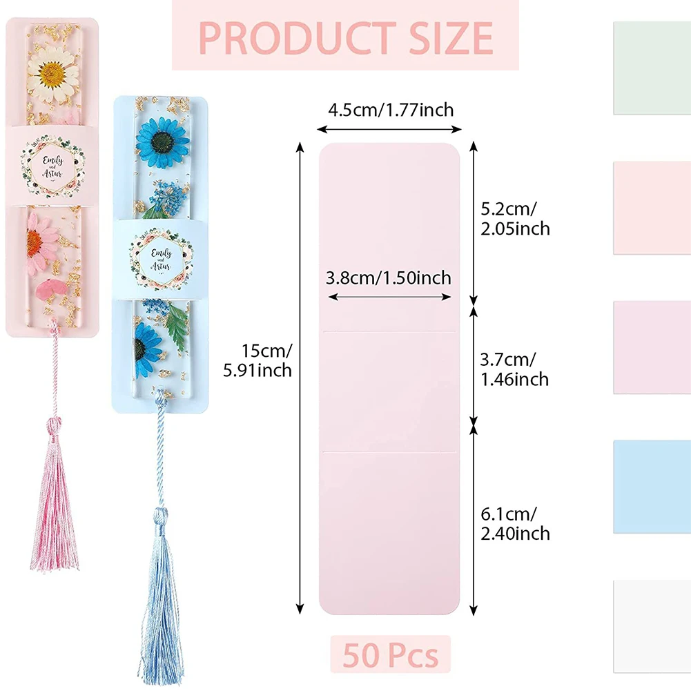 50pcs Bookmark Holder Sleeves Set Kraft Paper DIY Bookmark Blank Display Cards Great For Book Lover Dropship
