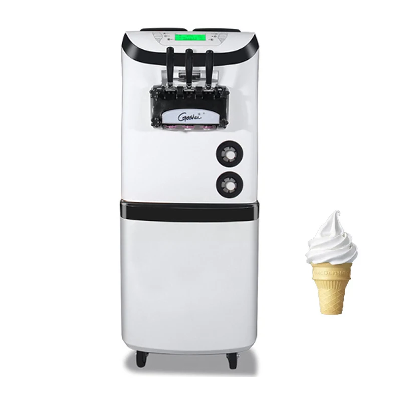 Stainless Steel Soft Ice Cream Machine Double Compressor Ice Cream Makers Vertical LCD Panel Ice Cream Vending Machine