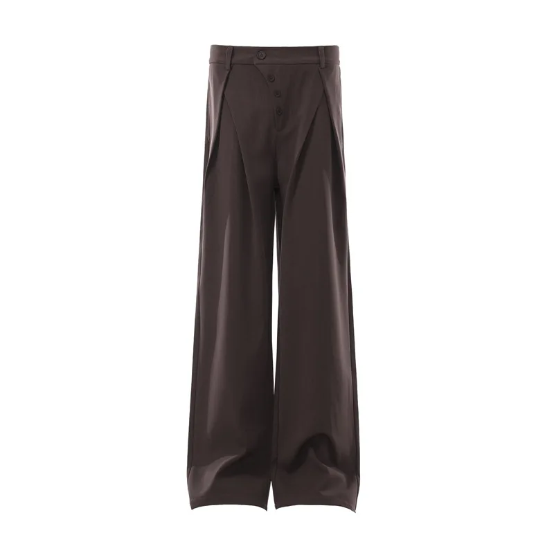 Old Money Aesthetic Herrenhose mit Gabelfalten, unregelmäßiger Schnalle, Retro-Klassik-Passform, Stretch, gerade geschnittene Freizeithose für Herren – Detail 12