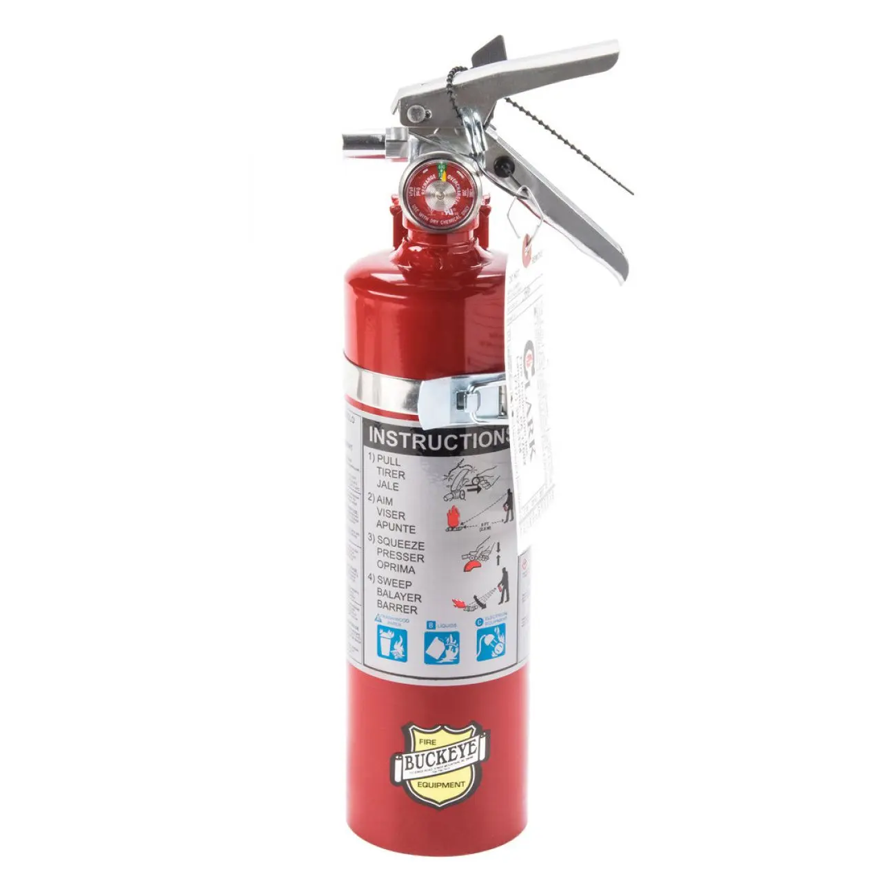 

2.5 lbs Multipurpose Dry Chemical Fire Extinguisher with Aluminum Valve and Vehicle Bracket for Car, Home, Office