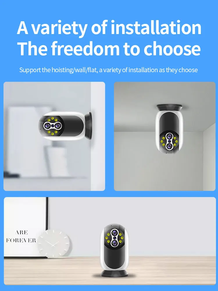 4MP 390Eyes APP Dual Lens 15x Full Color Wireless PTZ Intercom IP Dome Camera AI Humanoid Detection CCTV Baby Monitor TC165