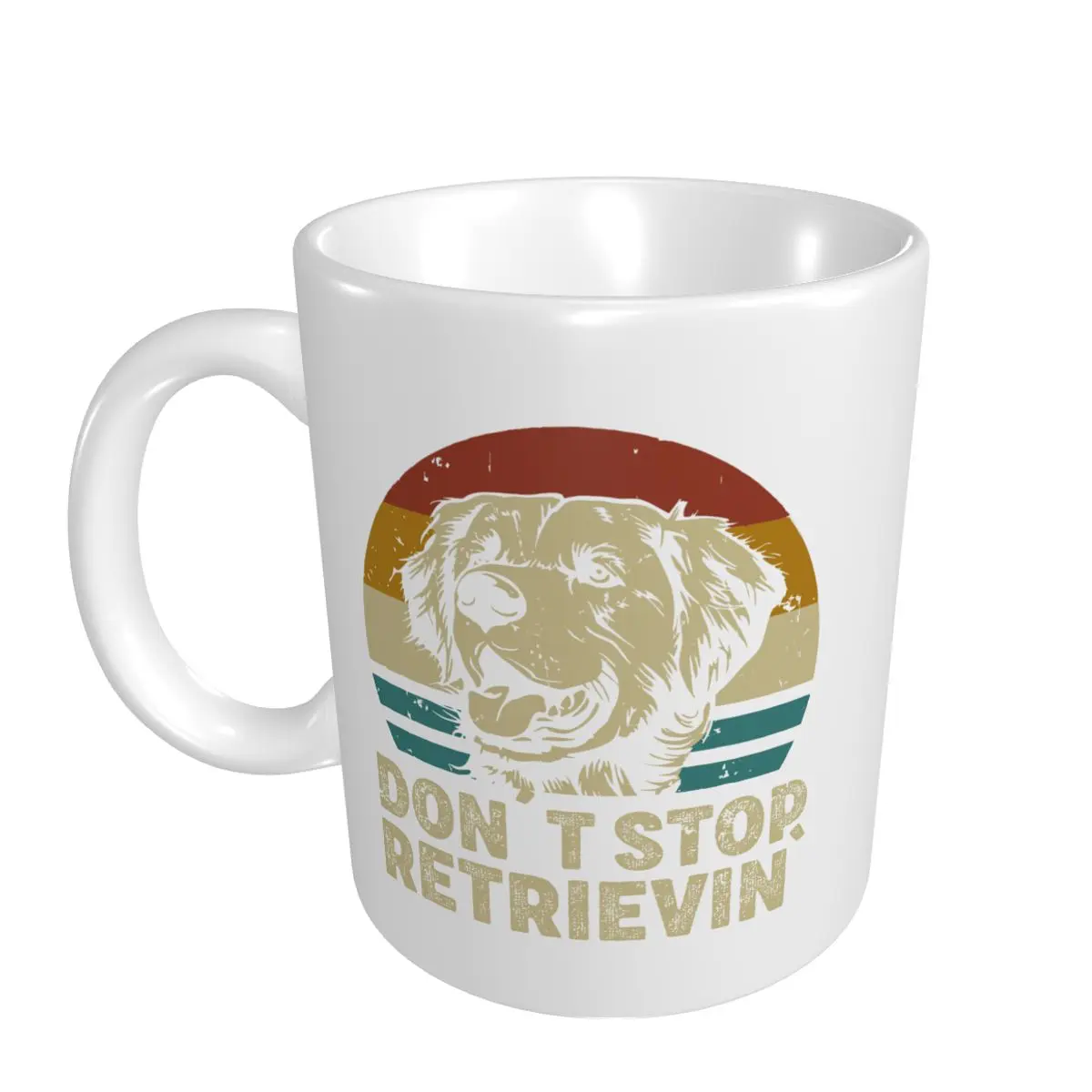 Mark Cup Mug Don't Stop Retrieving Golden Retriever Dog Retro Vintage Coffee Mugs Tea Milk Water Cup Travel Mugs For Office Home