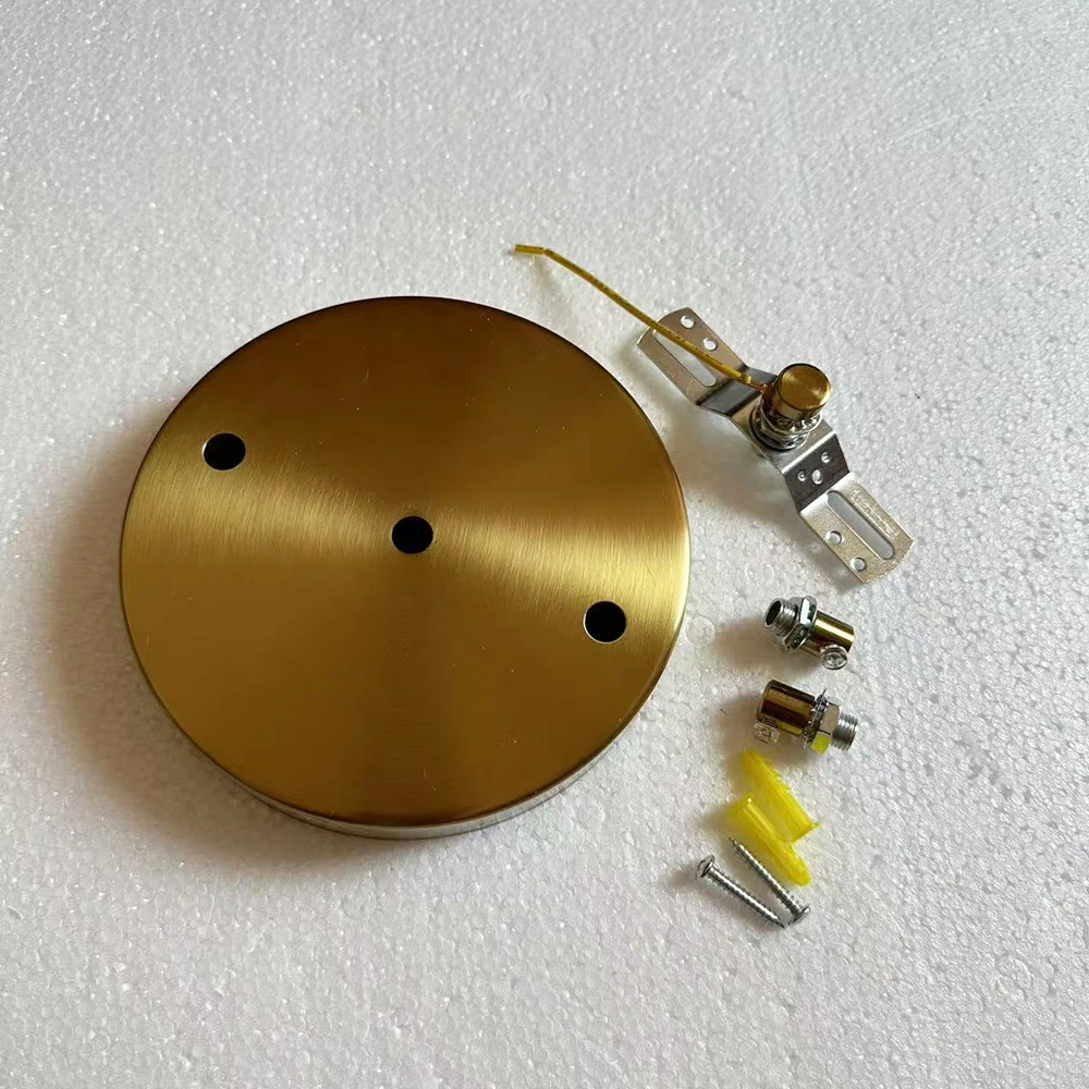 10/12/15/20/25/30cm Brass Ceiling Plate Wall Sconce LED Base Vintage Pendant Lamp Disc Base Ceiling Canopy+Lock Wire Lamp Base