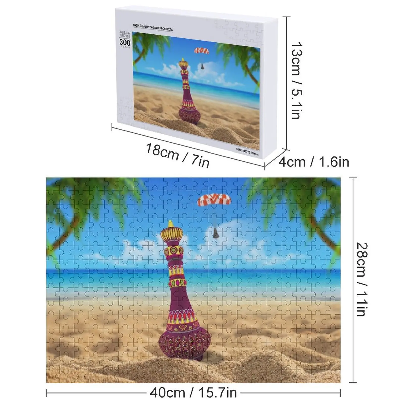 We met on a beach Jigsaw Puzzle Customizable Gift Personalize Wooden Name Puzzle