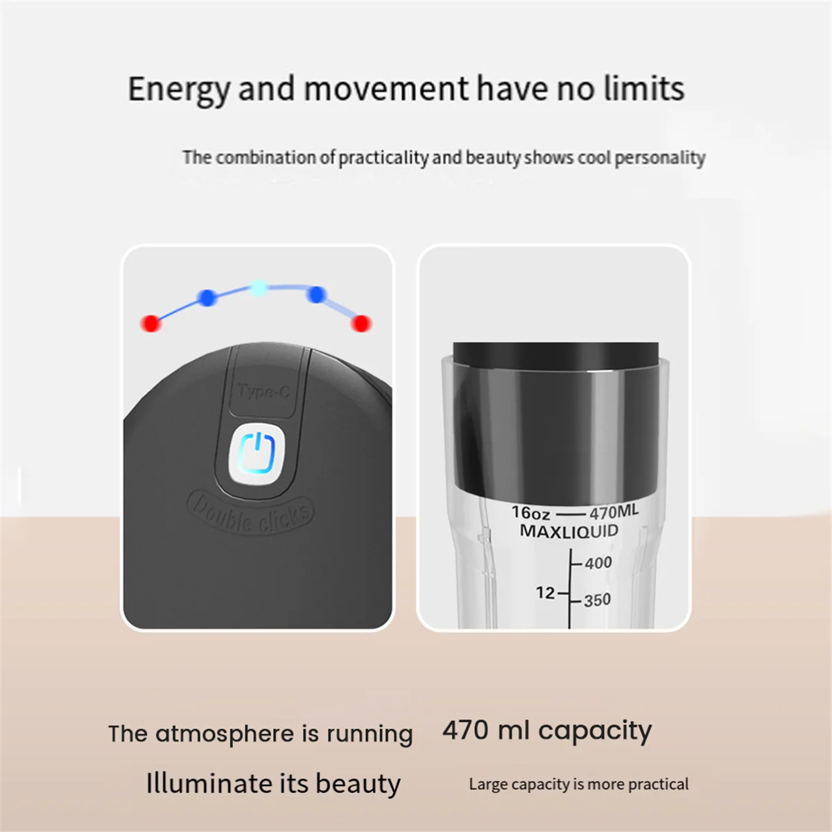 Przenośny blender do koktajli Elektryczny blender do soków Przenośny blender do koktajli Blender do owoców Czarny