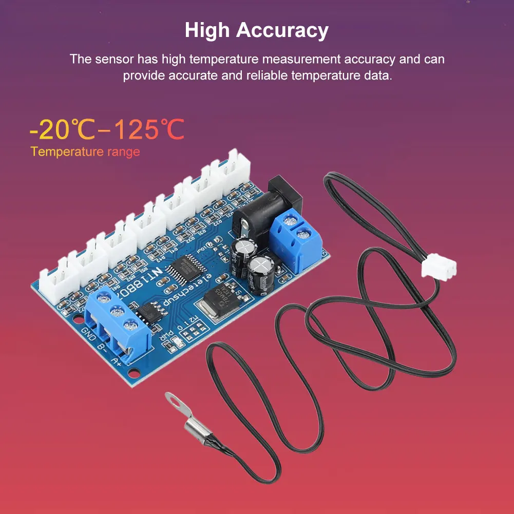 

RS485 Modbus Rtu Remote Monitor Board -20℃ To +125℃ 7-Channel Modbus RTU Remote Acquisition Monitor Module B3950 10K 1%