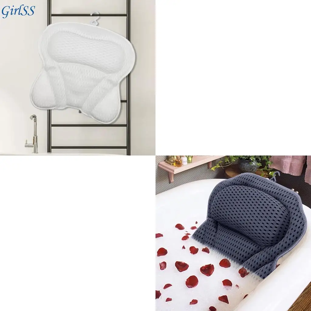 Soft Bath Pillow 4D Breathable Mesh Machine Washable Design Oversized Support For Neck Back Shoulder Spa Relaxation T4MB