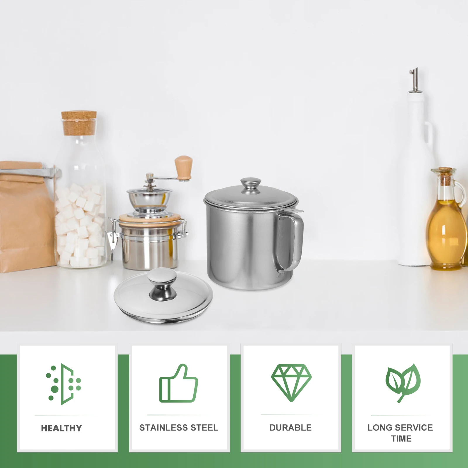 

Stainless Steel Lid For Seasoning Pot Oil Jar Universal Reusable Metal Cover Kitchen Cooking Replacement Pot Lid