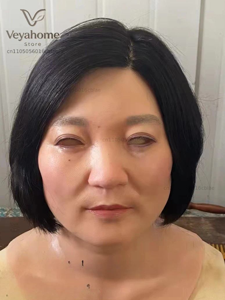 Silicone headgear, film and television special effects, makeup sticker, skin deformation, elderly makeup, fat monster