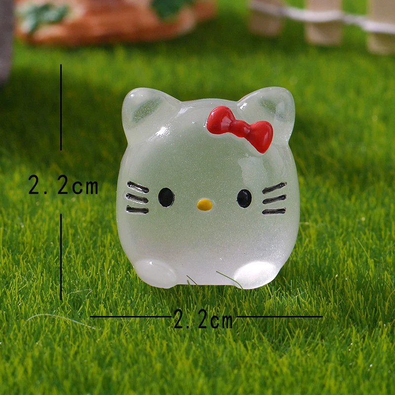 Luminoso carino Sanrio ornamento pendente in resina micro giardino paesaggio decorazioni giocattoli ornamenti per auto fai da te