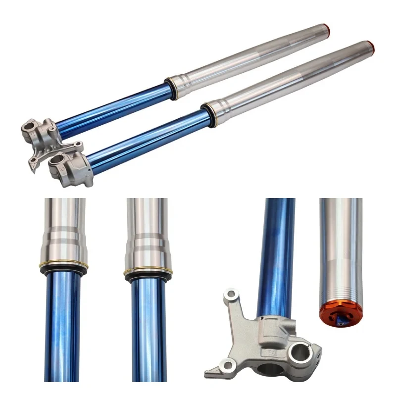 43mm Motorcycle Inverted Front Fork Blue Inner Tube Suspension for Pit Dirt Bike Custom Parts
