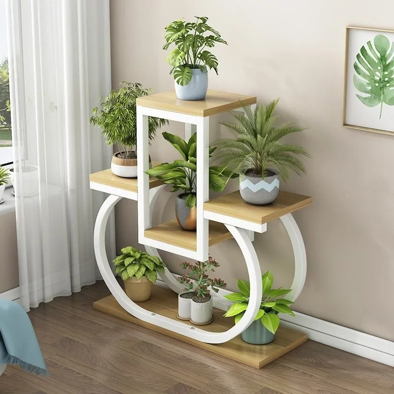 DSA creative wrought iron flower stand balcony floor-to-ceiling multi-layer flower stand indoor living room household flower