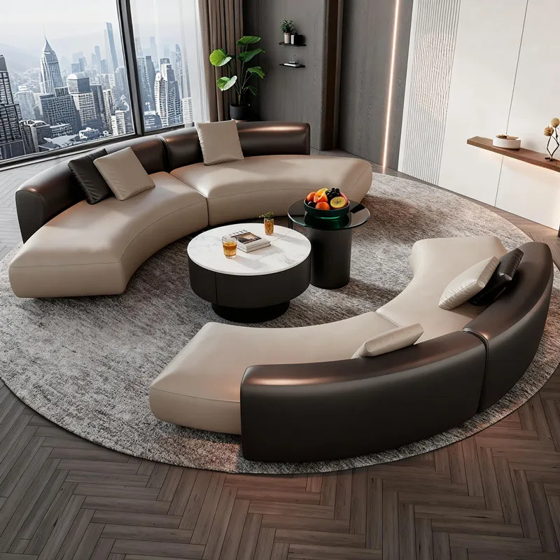 

Office lounge area curved sofa hotel clubhouse lobby reception sofa combination