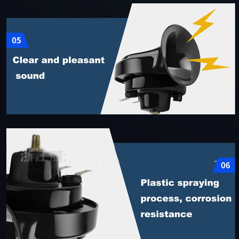 115dB Air Horn for Car Snail Electric Horn 12V Power Supplies Boat Motorcycles Automotive Loudspeaker Car Speaker Sound Signal