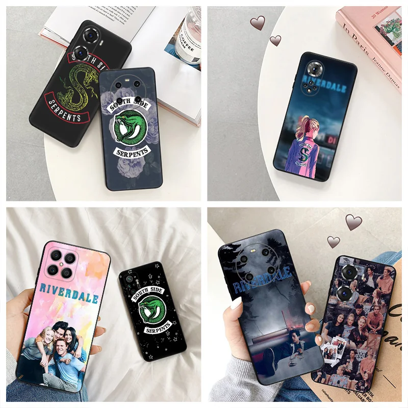 Silicone Black Phone Case for Honor x8b Magic5 x9 x7 b x6 x8 a 90 70 8x x8a Riverdale Serpents Pixel 6a 7a 8a 7 6 8 Pro Cover