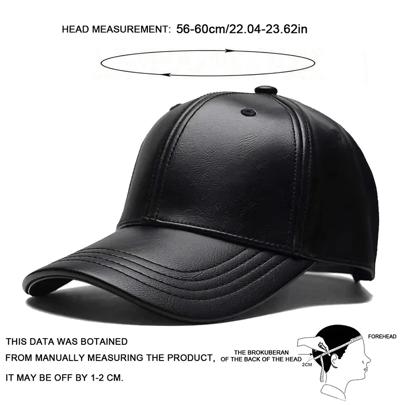 Pu Leather Baseball Caps Spring and Autumn Outdoor Adjustable Casual Hats Sunscreen Hat