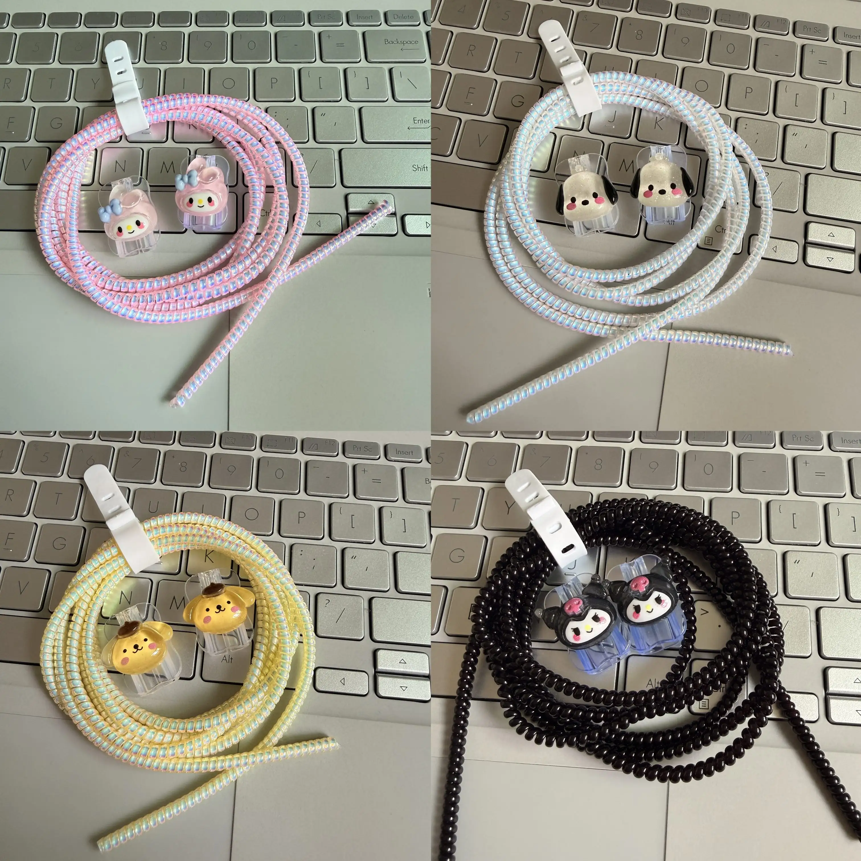 

4Pcs/Set Cartoon USB Cable Winder Cable Protector Case for iPhone Samsung Xiaomi Huawei Universal Cable Protect Decoration