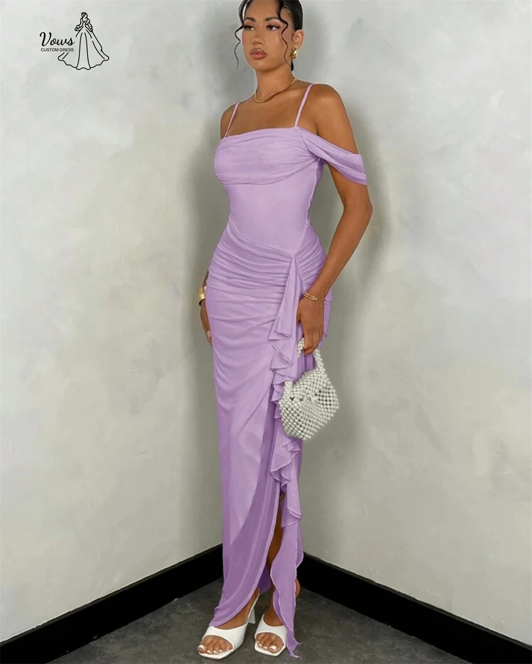 فساتين لحضور الحفلات الموسيقية الأنيقة من الشيفون 2025 فستان سهرة فاخر 2025 مصنوع حسب الطلب بحمالة على شكل شمعة فساتين حفلات فاخرة فستاين سهرة/فساتين الحفلات