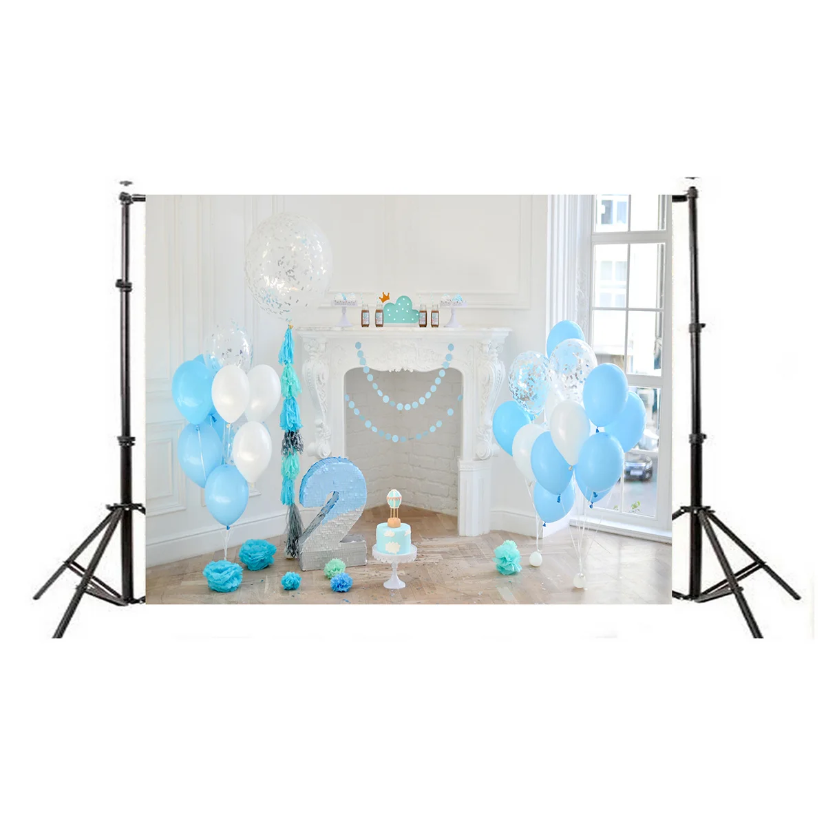 

2nd Birthday Backdrop Photo Studio Photography Backdrops Cloth Wall Props 5x3ft Seamless Wrinkle Free 2nd Birthday Photo Props