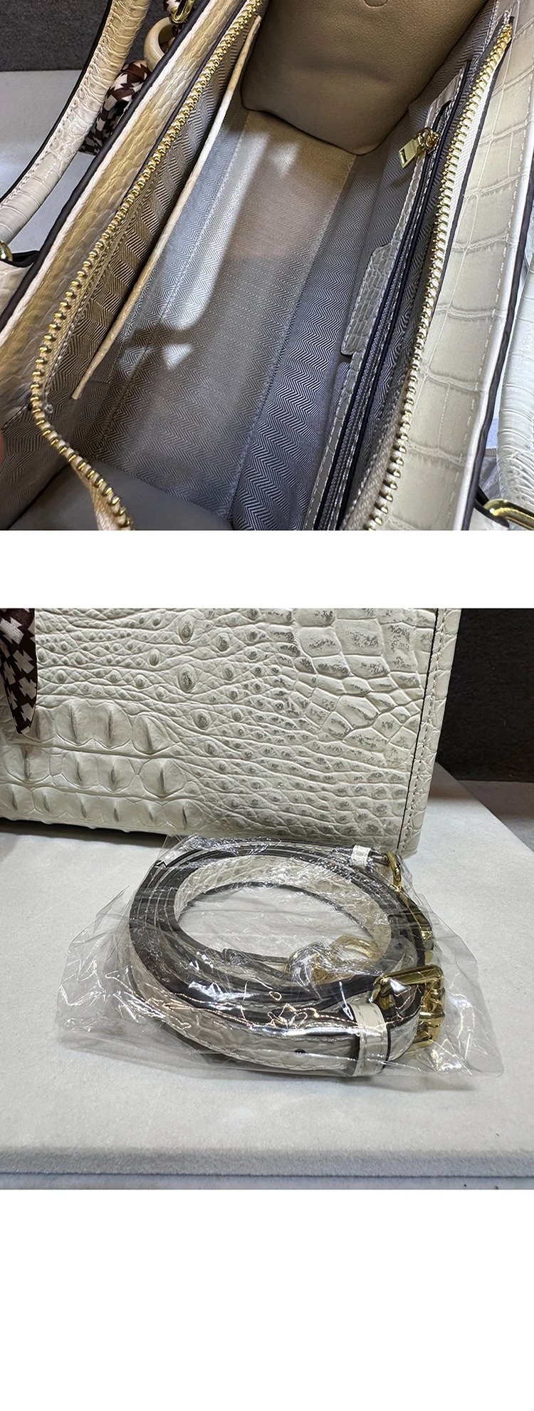 Bolso de mano de gran capacidad con estampado de cocodrilo de cuero auténtico para mujer, bandoleras para mujer, 2025