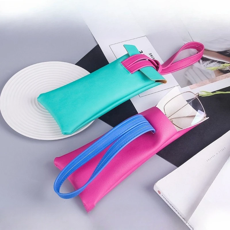 

3PCS Portable Eyeglasses Bage 18.5*8.5cm Protective Cover Storage Pouch Women Fashionable Eyewear Case with Wristband