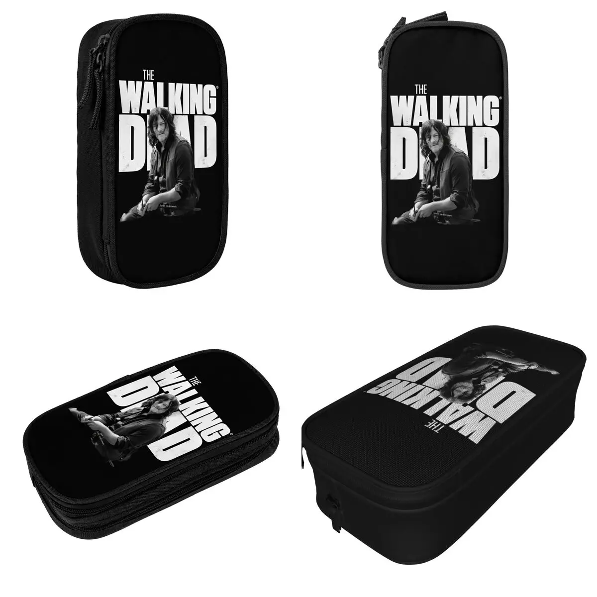 مقلمة The Walking Dead Daryl Dixon صندوق أقلام رصاص صندوق أقلام للطلاب حقيبة تخزين كبيرة للطلاب أدوات مكتبية بسحاب للمدرسة