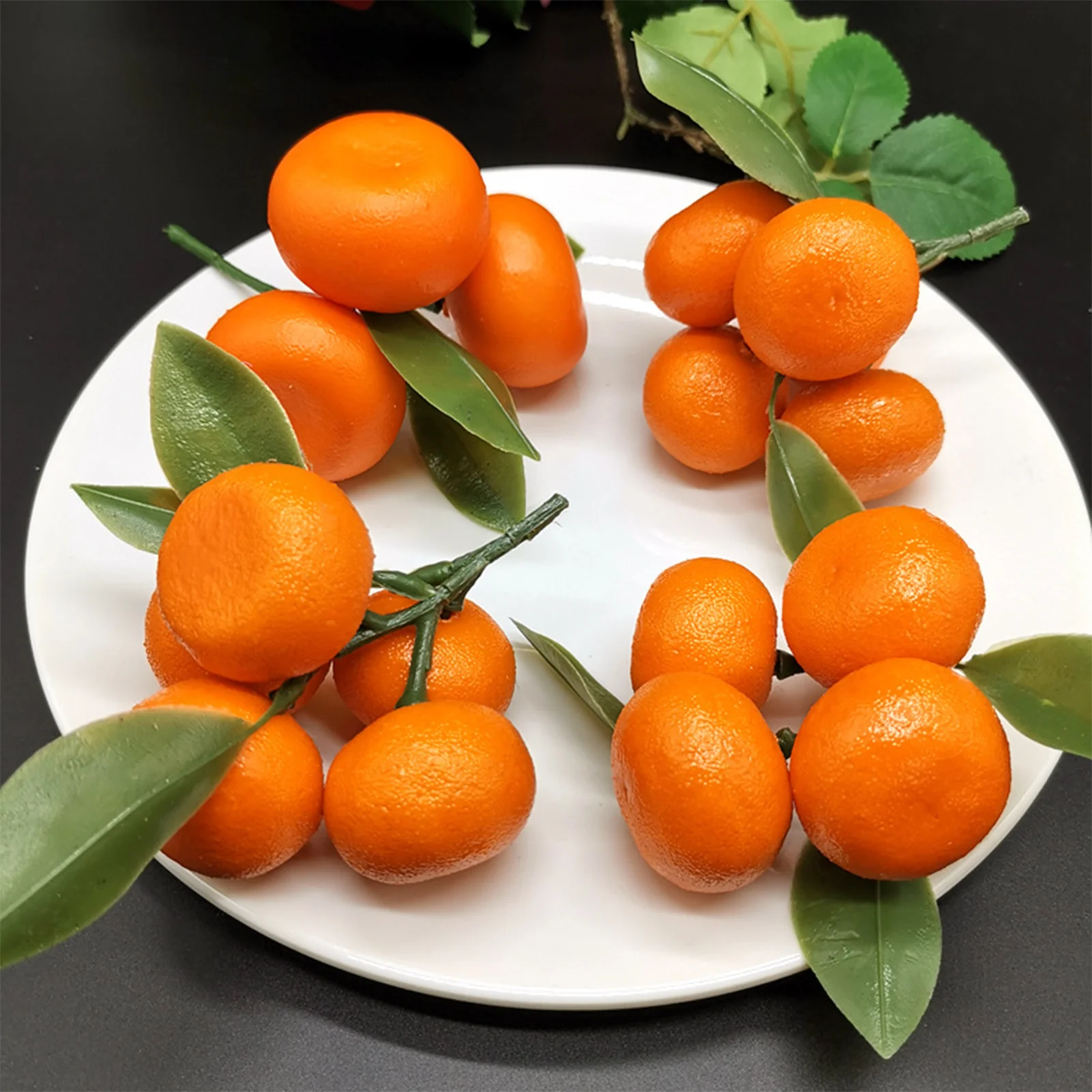 4/5/6 Head Realistic Lifelike Artificial Tangerine Fruit Oranges Fake Display Food Decor Home Party Decor