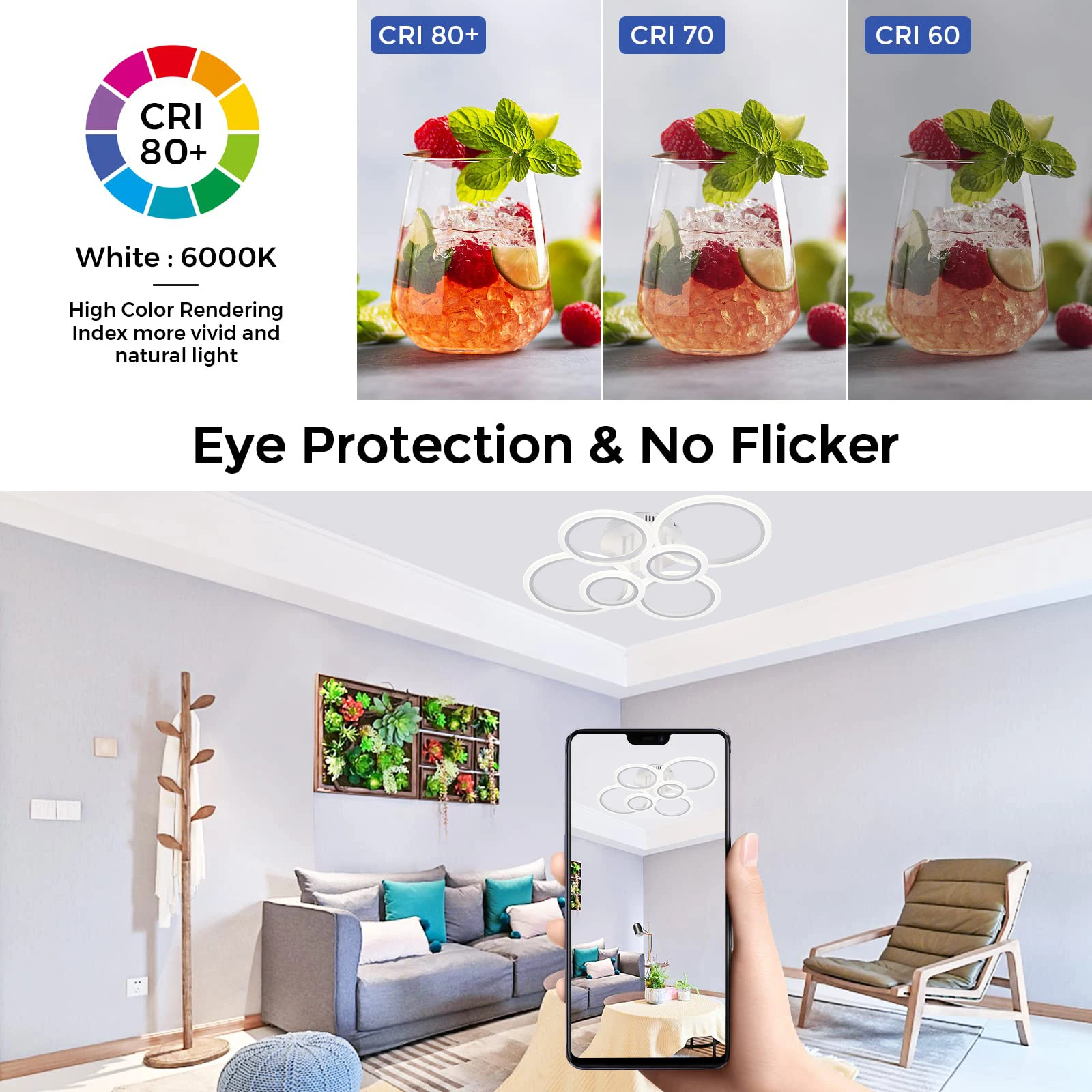 Modern LED Chandelier Home Lighting Ring Ceiling Mount Chandelier Living Room Bedroom Lighting lustre Ceiling pendant lamp image 5