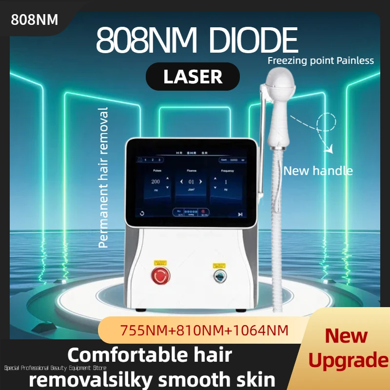 

Portable 808 3wave Diode Laser Permanent Hair Remove Fast Depilation Painfree Follicle Penetration Skin Rejuvenation Device