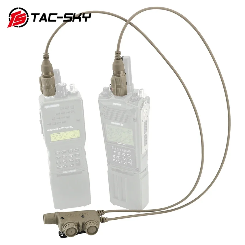 

TAC-SKY Tactical Ptt 6 pin Dual Comm V2 PTT for Tactical AN/PRC 152 148 163 Radio for PELTO COMTA SORDIN Tactical Headphones