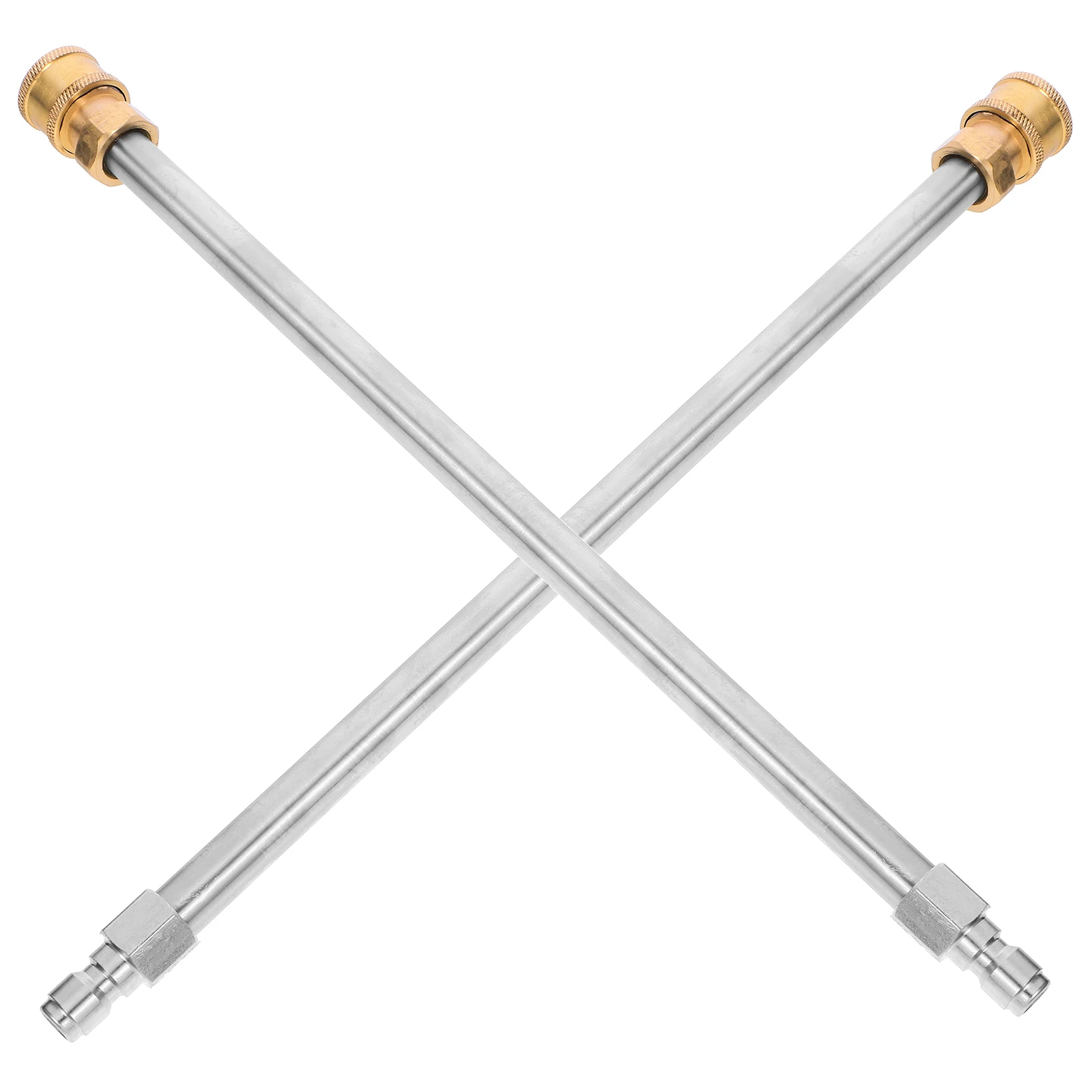 2pcs Stainless Steel High Pressure Rod M22 1/4 Inch Pressure Extension Wand Car Floor Fence Cleaning Tool Washer Extension Rod