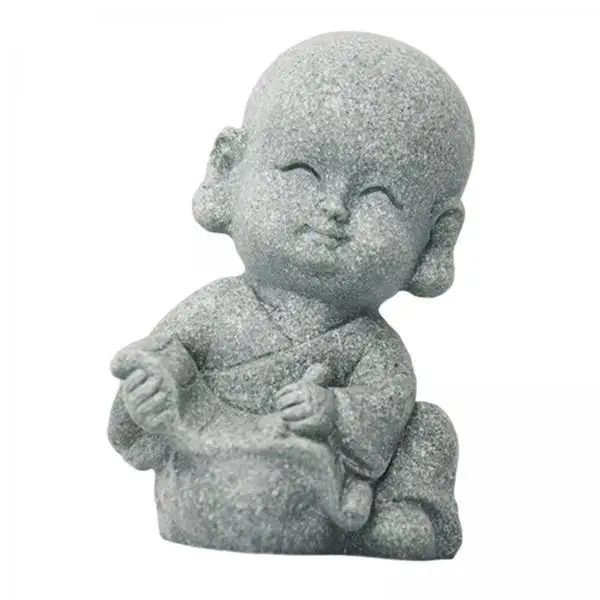 Small Monk Buddha Figurine Resin Zen Statue Tea Tray Decoration Hear See Speak No Evil for Home Hotel Bookshelf