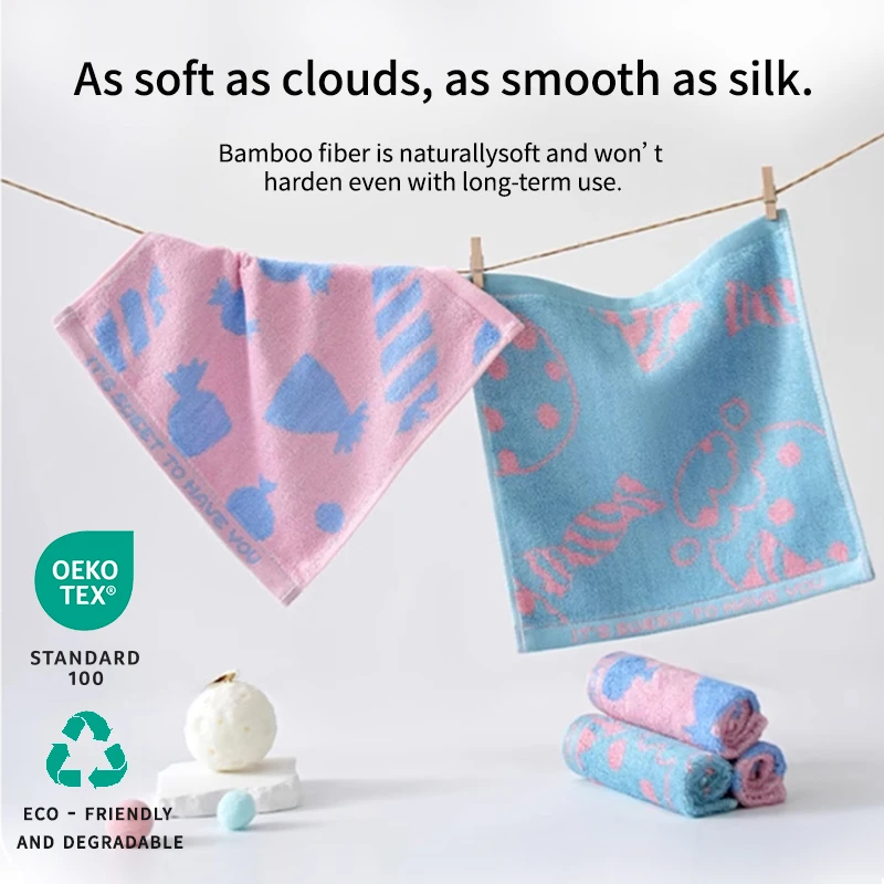 1pcs Face Towel Bamboo Fiber Towel Hand Face Cleaning Hair Shower Microfiber Towels Hair Towel Bathroom Home School for Kids