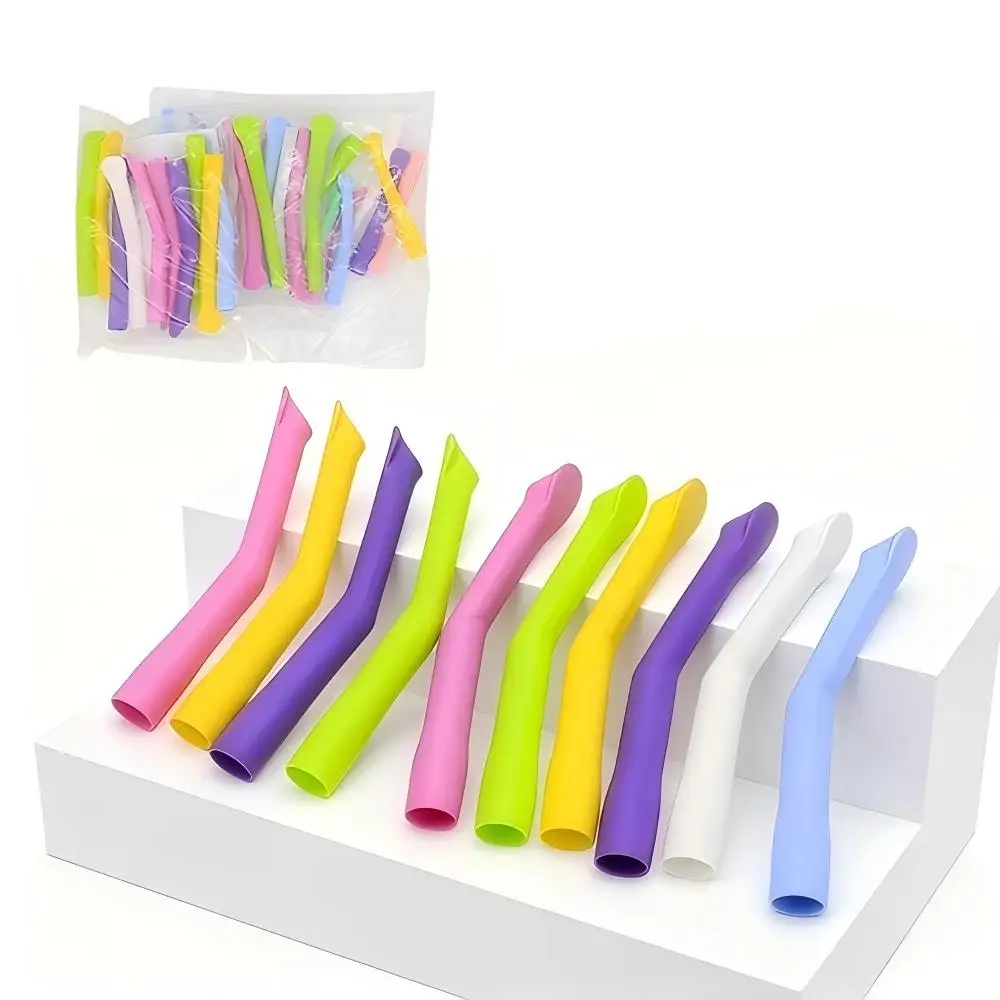 

10pcs/Bag Dental Strong HVE Suction Tubes Autoclavable Aspirator Tips Dental Saliva Ejector Mixed Color for Adults and Kids