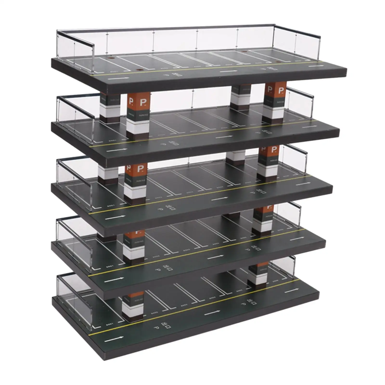 

1/64 Parking Lot Display Case Realistic Protective Collection Scenery Ornaments Layout Mini Model Car Storage Box Desktop Decor