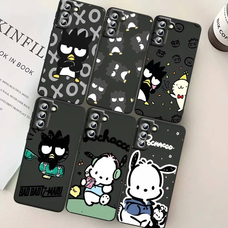 

Sanrio Bad Badtz-Maru Cartoon For Samsung Galaxy S25 S24 S23 S22 S21 S20 S10 Ultra Plus FE 5G Black Soft TPU Cover Phone Case