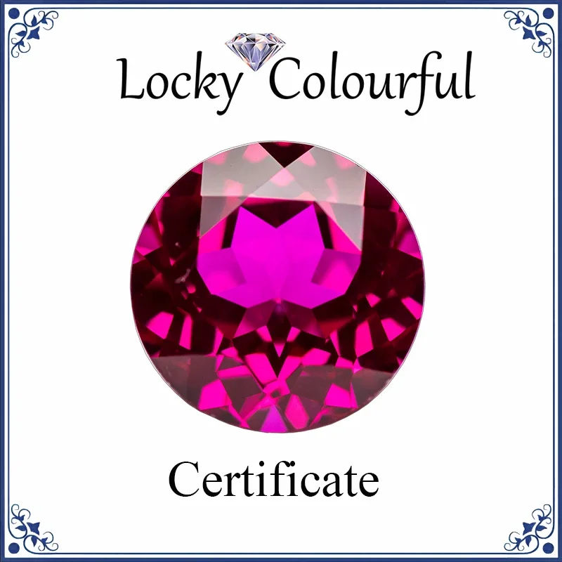 

Lab Grown Ruby Round Shape Top Quality Rubellite Color Charm Beads for Diy Jewelry Making Materials Selectable AGL Certificate