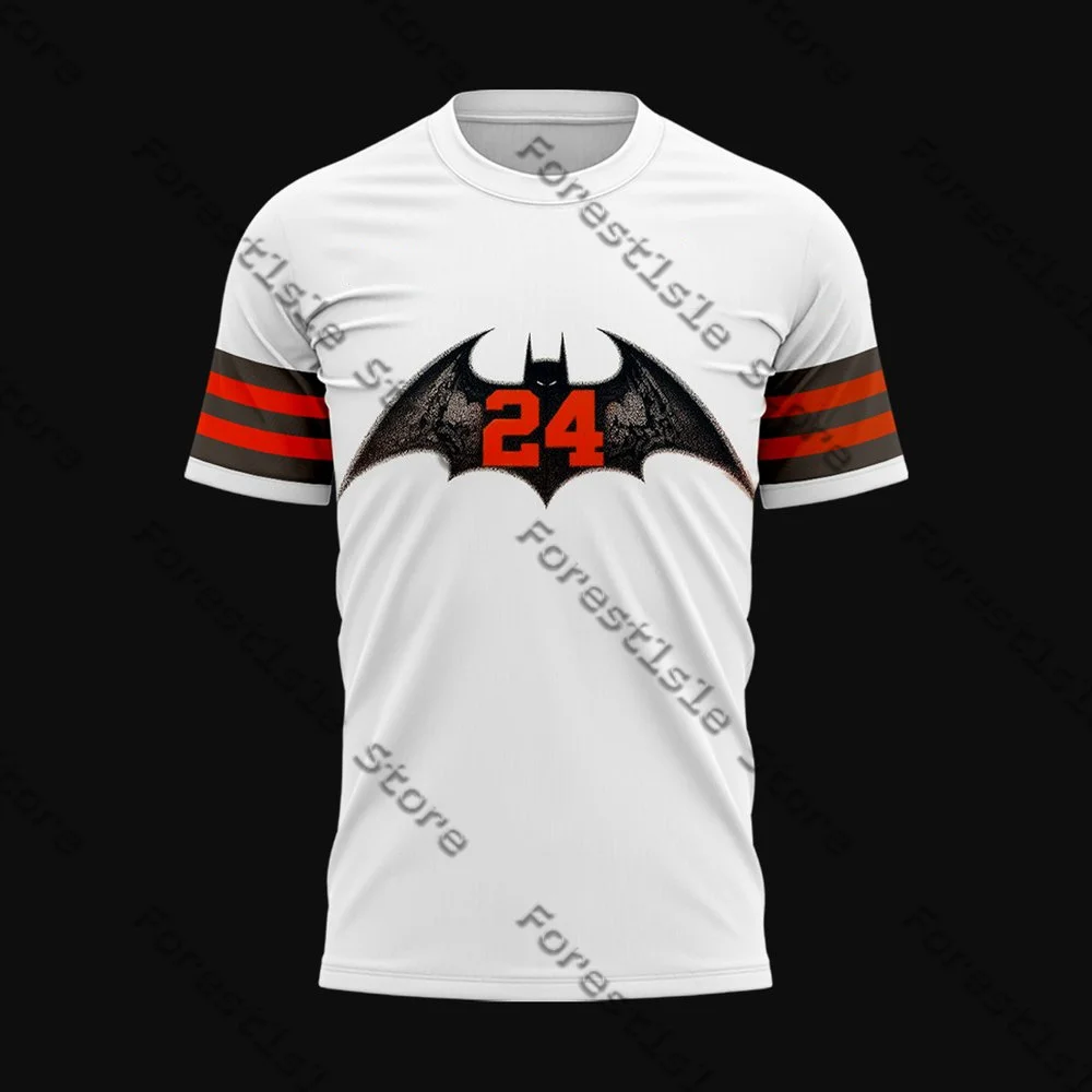 New Cleveland Browns 24 Printed T-Shirt Street Fashion Men's T-Shirt Casual Loose And Versatile Men's And Women's T-Shirt