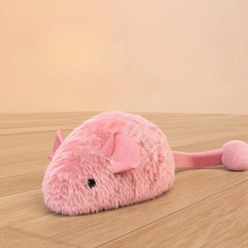 Interactive Mouse Plush Cat Chew Toy Squeaky Luminous Mice Kitten Toy Bite Resistant Teeth Cleaning Cat Toy Supplies, image 5