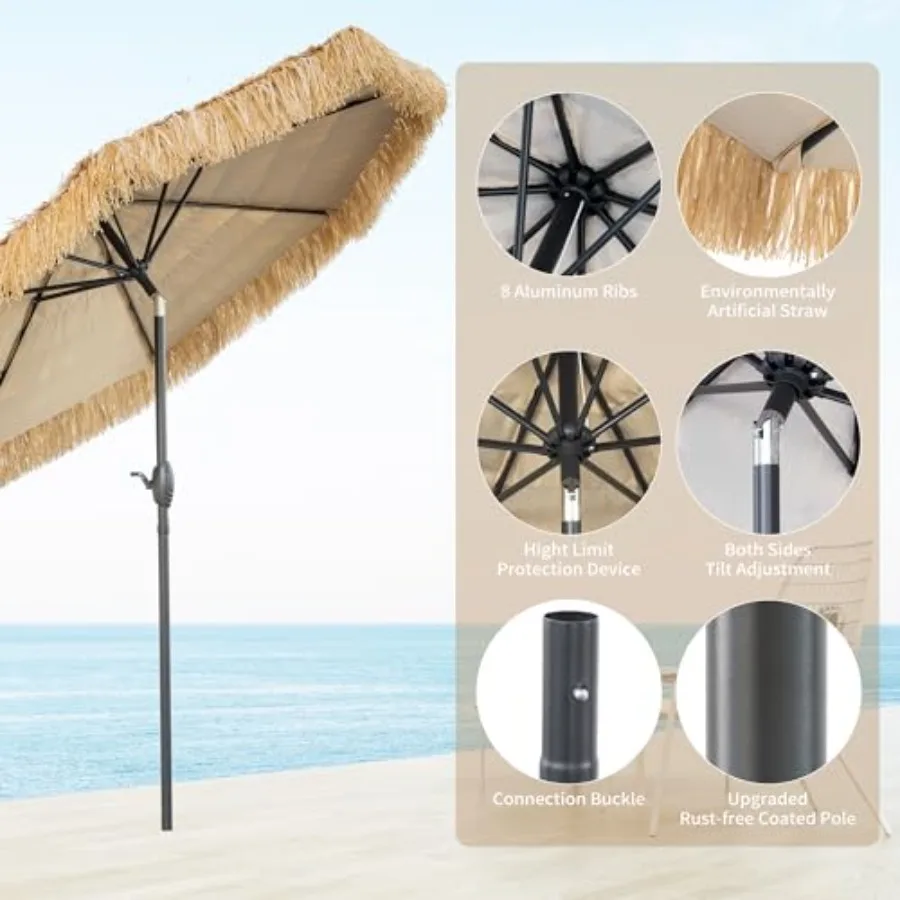 8FT Tiki Patio Umbrella 5