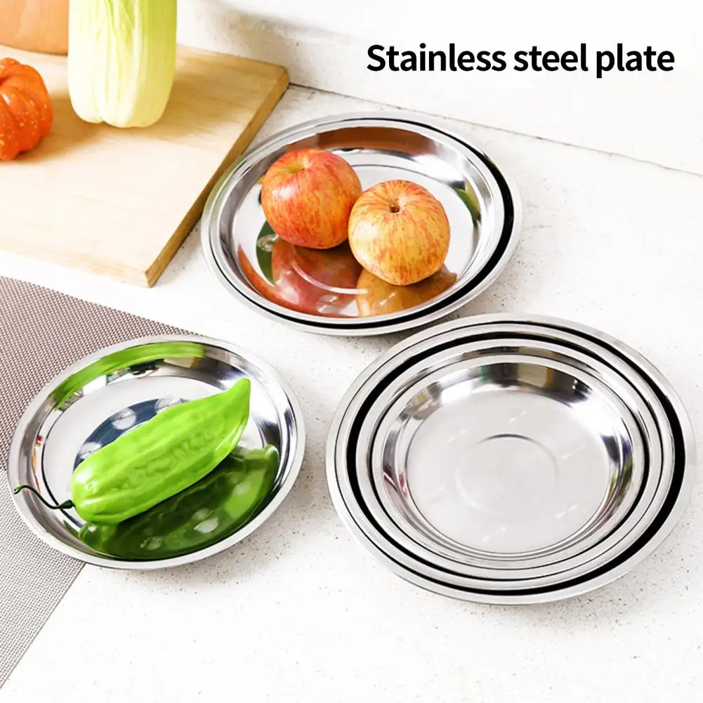 Tableware  Useful Stainless Steel Serving Tray Space-saving Grill Plate Fashionable   Kitchen Supplies