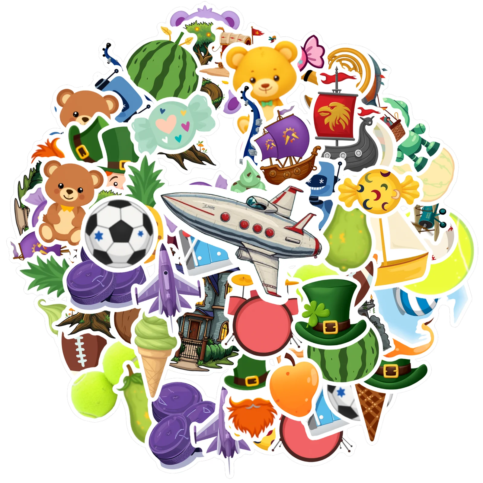 35pcs-50pcs Cartoon Stickers Playful Sports PVC Sticker Animal Stickers For Suitcase Fridge Phone Luggage Laptop Guitar