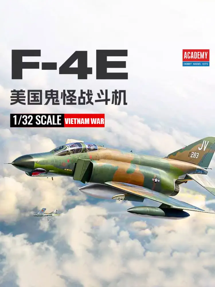 

Academy assembled airplane model kit 12133 American F-4E Ghost Fighter Vietnam War 1/32