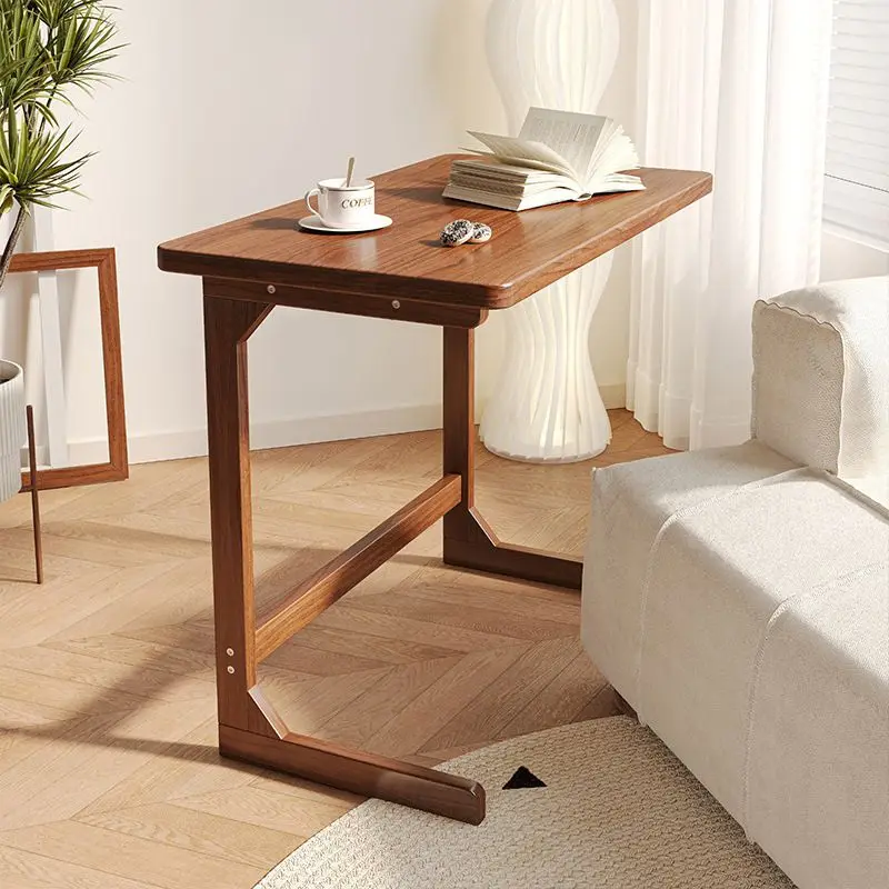 

Mobile Wooden-Legged Small Table: Simple Bedroom Desk for Elementary Students' Homework, Sofa Side Table
