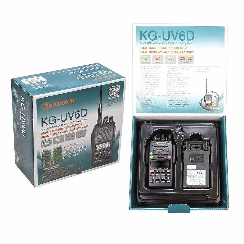 10 stücke Original Radio Walkie Talkie WouXun KG-UV6D Handheld VHF/UHF 136-174/400-470 MHz FM Dual Band Ham Zwei Weg Radio Transceiver