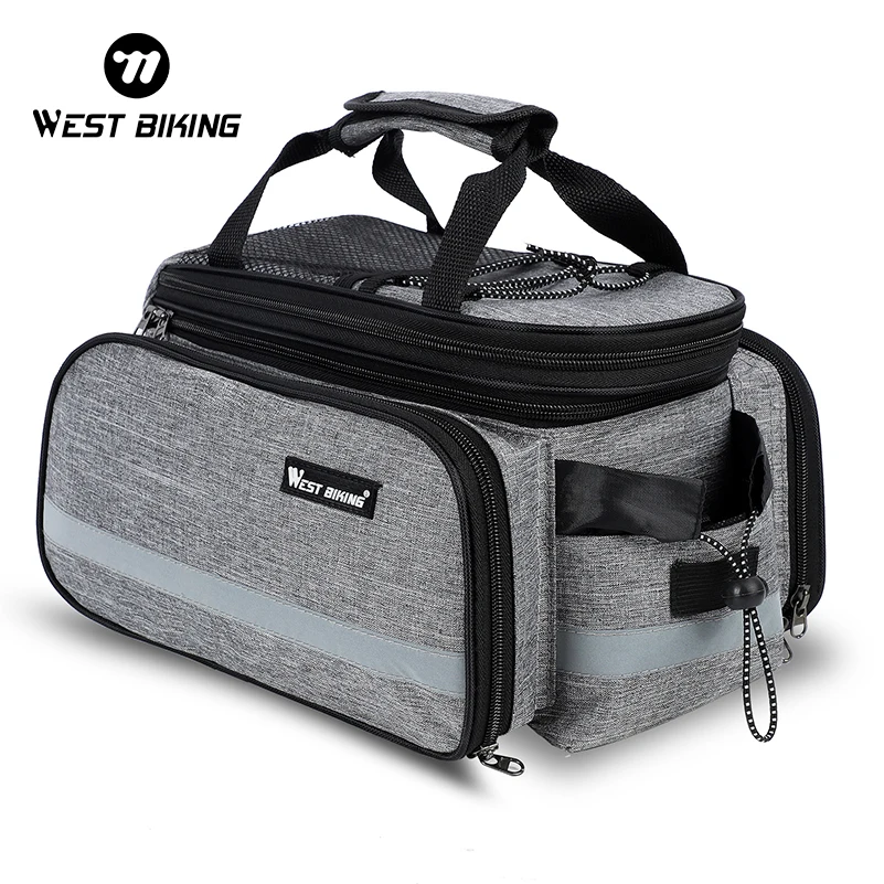 WEST BIKING Bike Rear Rack Bag 15-20L Large Capacity MTB Road Bike Travel Luggage Storage Bags Trunk Panniers Shoulder Handbag