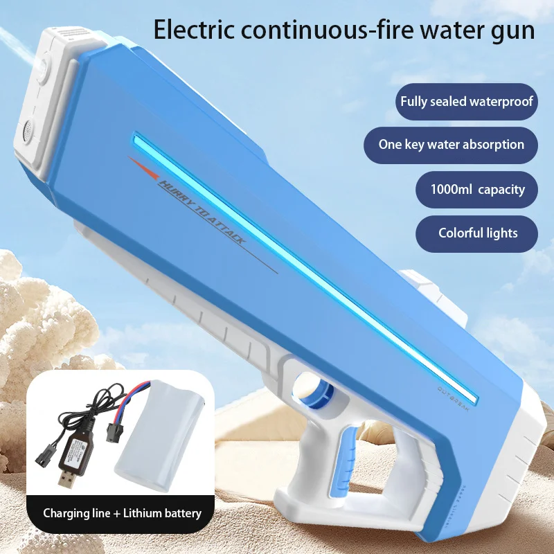 Pistolet à eau haute pression automatique pour enfants, jouet de tir électrique, bl84de pulvérisation, absorption, piscine d'été extérieure, garçons, injuste  26