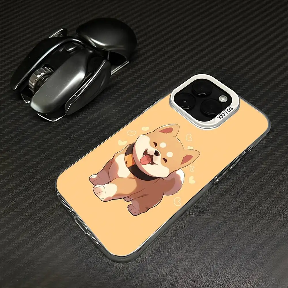 Leuke Shiba Inu telefoonhoesje voor iPhone17,16,15,14,13,12,11 Plus, Pro Max witte matte schokbestendige hoes
